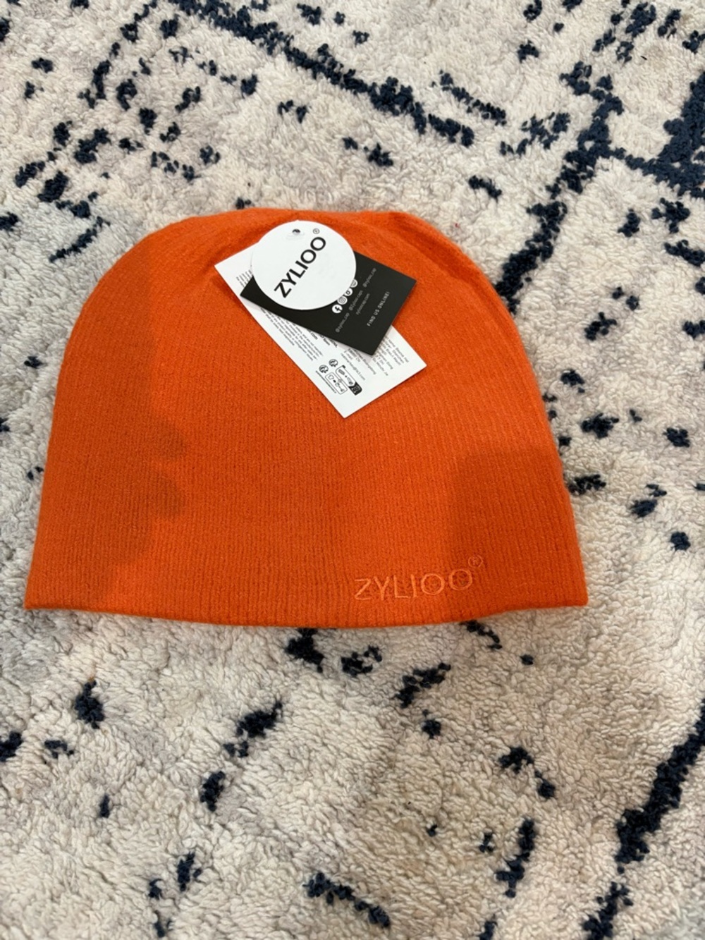 Zyloō Orange Knit Beanie for Kids